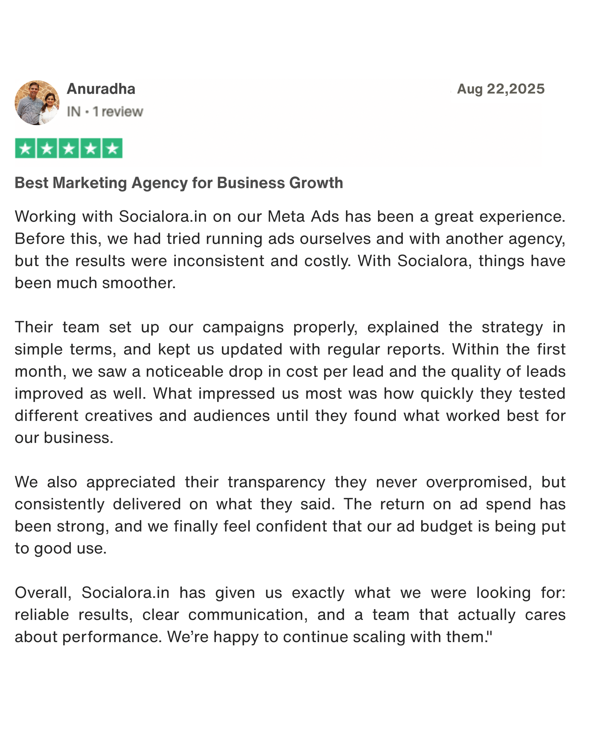 Client Testimonial 1