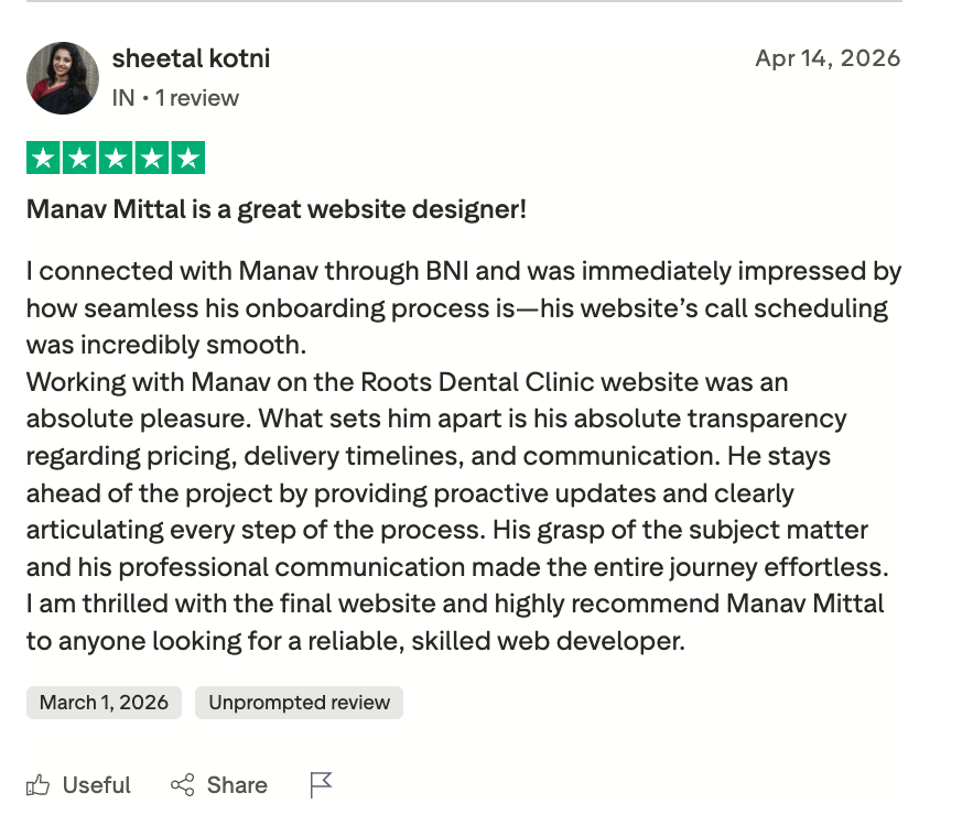 Client testimonial screenshot